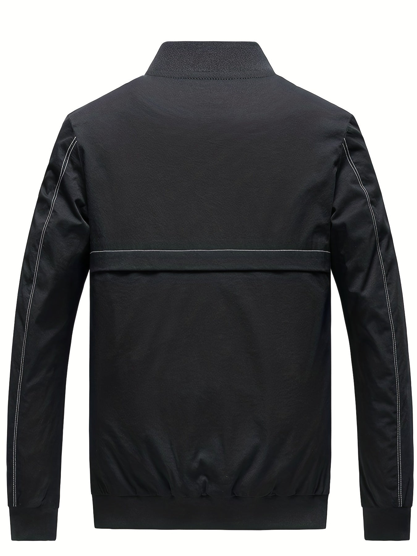 Men's Contrast Stitching Baseball Collar Jacket Coat