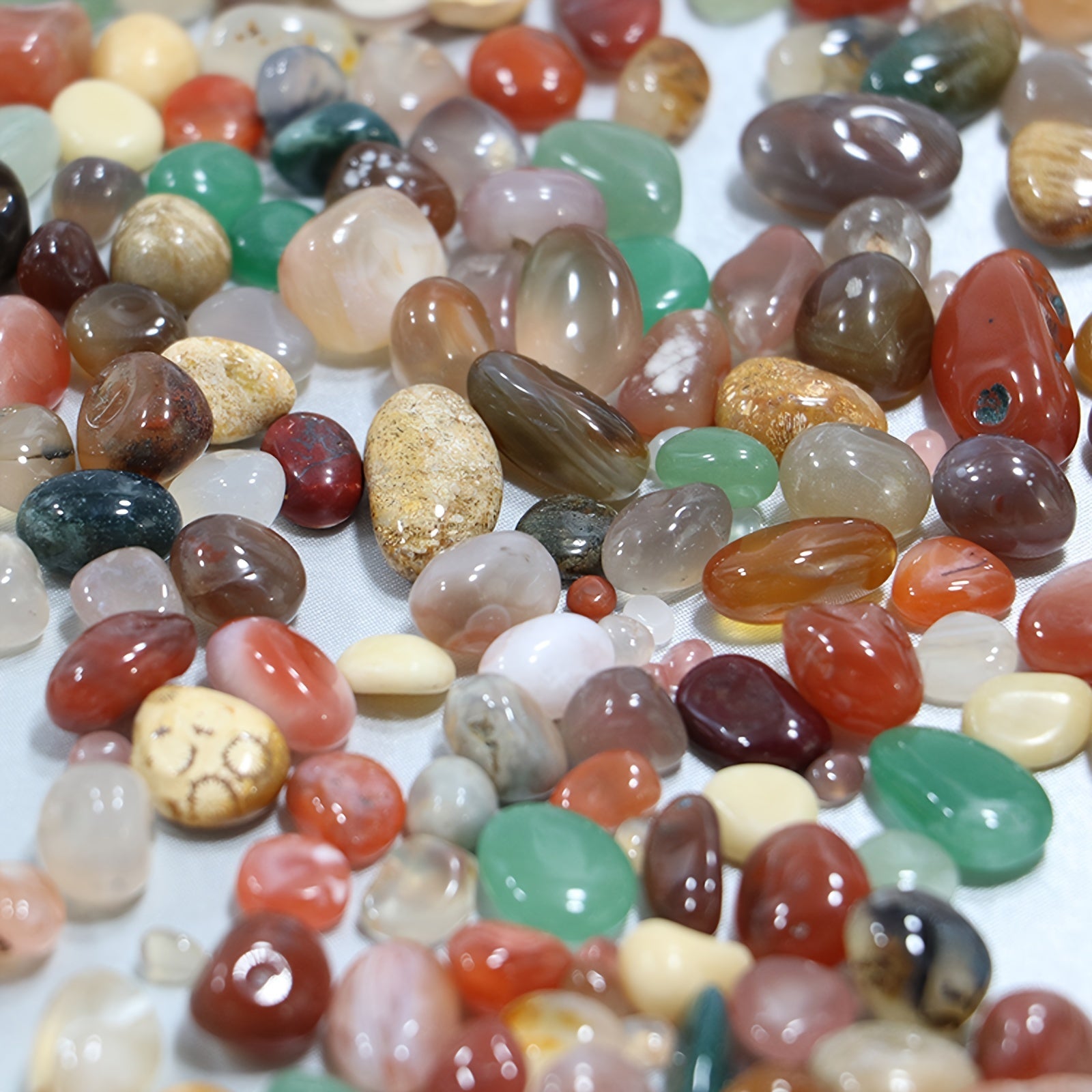 Bulk Natural Colored Agate Gravel Tumbled Stone Crystal Healing