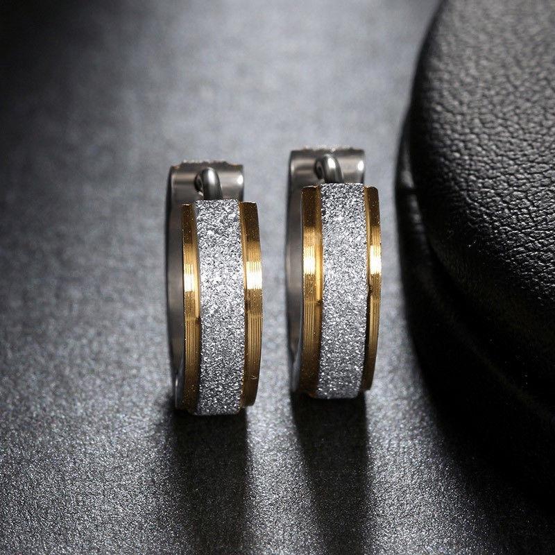 316L Stainless Steel Women Matte Hoop Earrings