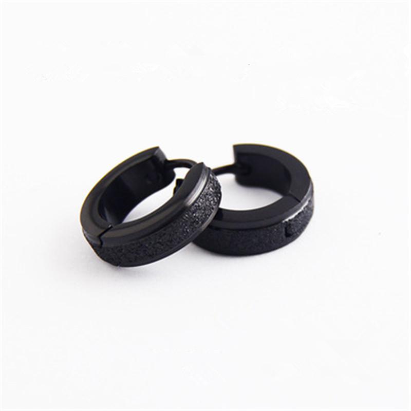316L Stainless Steel Women Matte Hoop Earrings