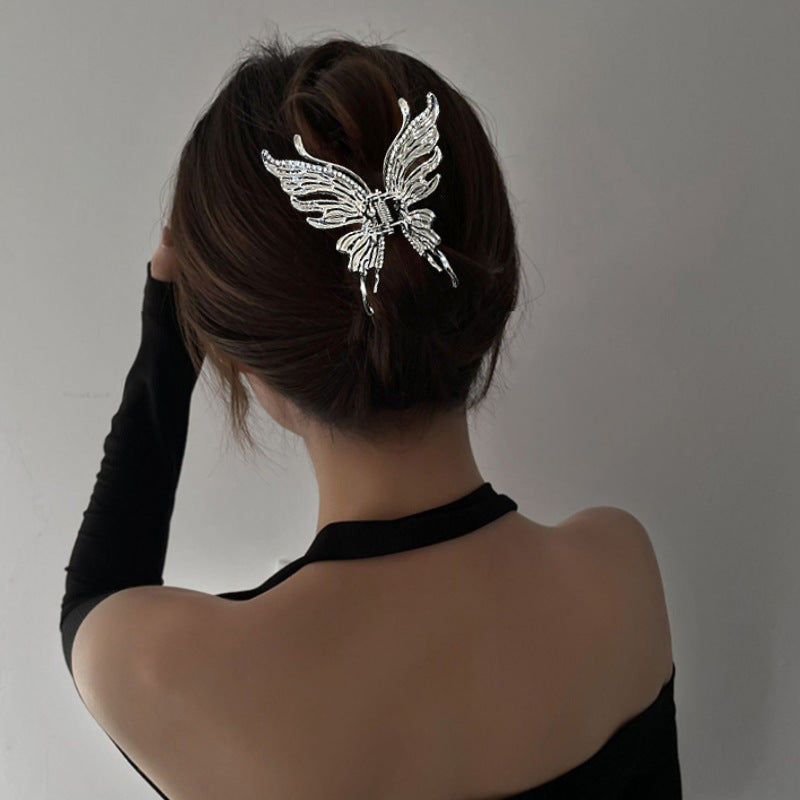 Liquid Metal Butterfly Hairpin Clip Head Claws Hair Style Accessories