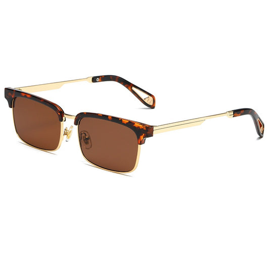 Square Metal Sunglasses UV400 Anti Glare for Driving Beach Travel