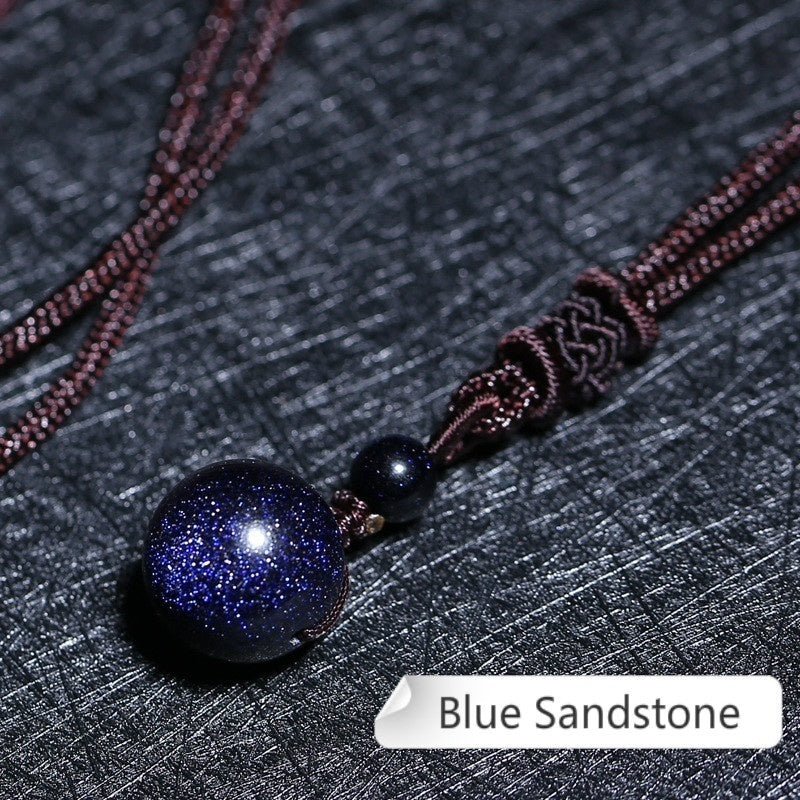 High Pure Natural Tiger's Eye Stone Beads Pendant Necklace