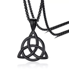 Metal Celtic Knot Pendant Chain Necklace Men Classic Punk Amulet Jewelry