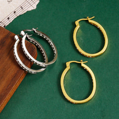 Temperament Zircon Hoop Earrings Zinc Alloy Ear Jewelry Accessories
