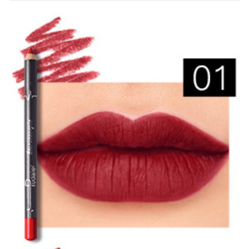 Pudaier Lip Liner Waterproof Long Lasting Crayon 12 Colors