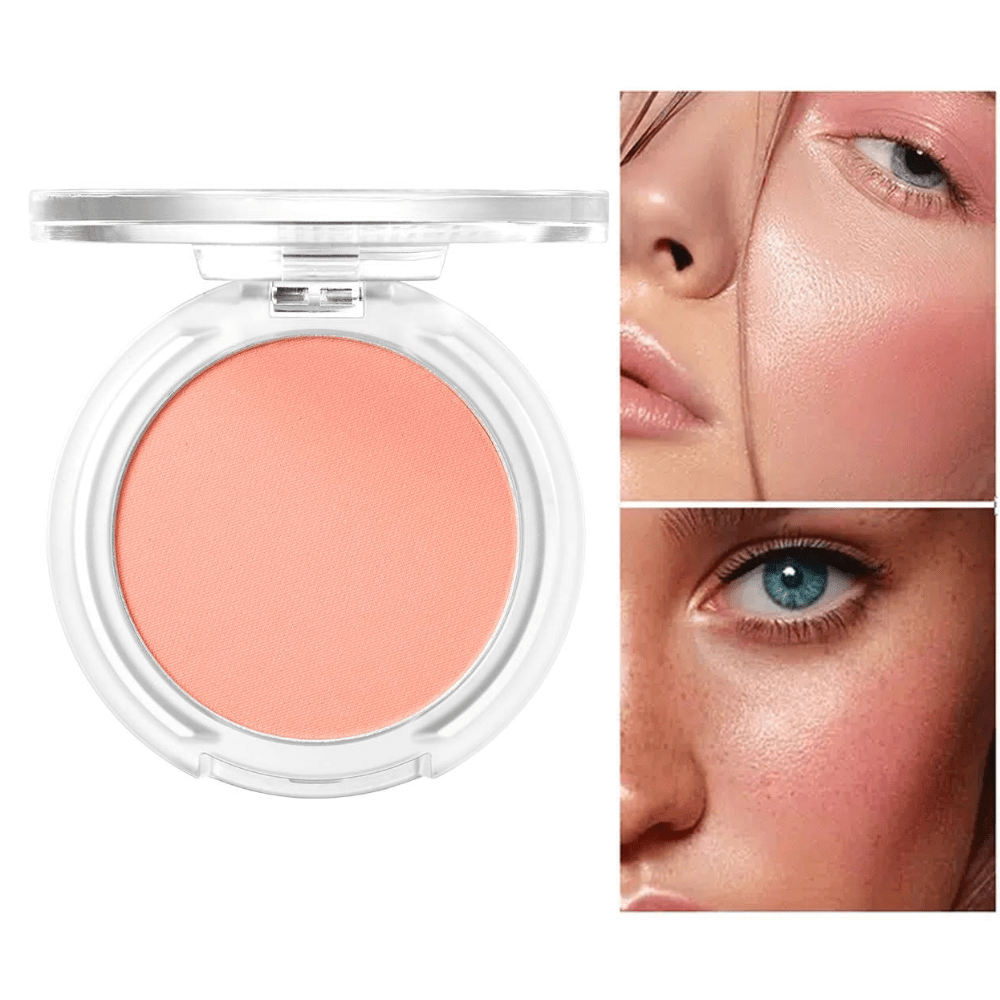 High Pigmented Monochromatic Blush Compact with Peach Pink
