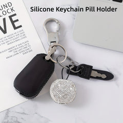 Diamond Keychain Pill Case Organizer for Travel