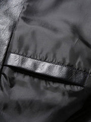 Men's Slim PU Leather Stand Collar Jacket