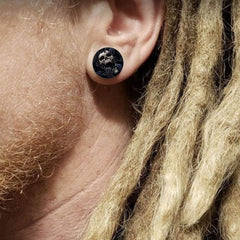 2pcs Acrylic Ear Expander Skull Pattern Men