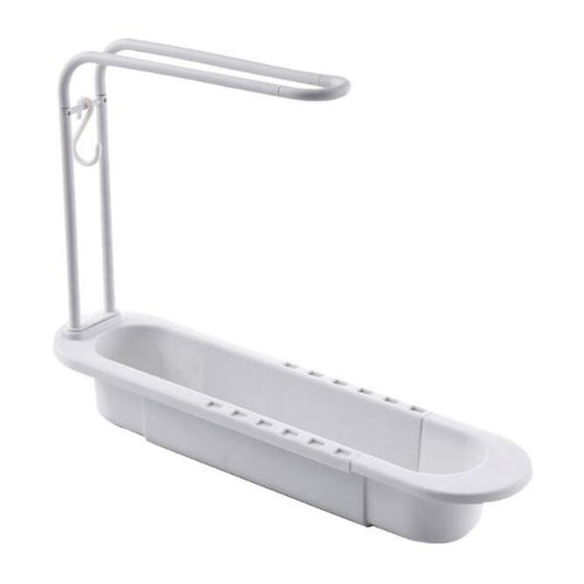 Telescopic Dish Rack Sink Shelf Drainer Organizer with Soap Sponge Holder
