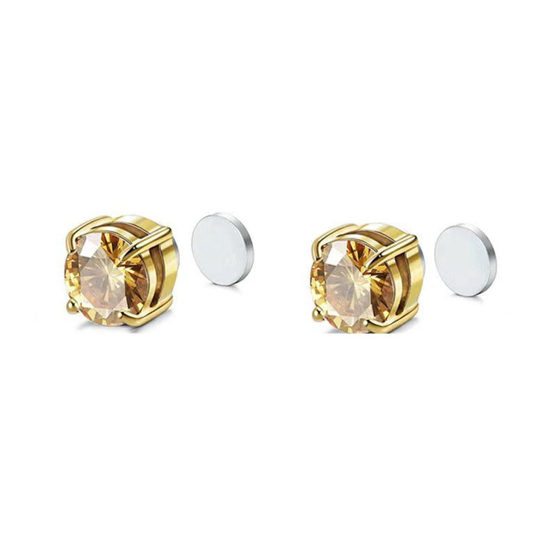 Men's Stainless Steel Double Head Earrings Studs