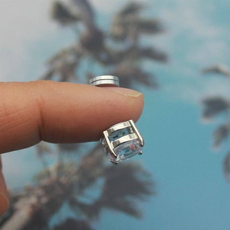 Men's Stainless Steel Double Head Earrings Studs