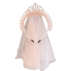 Girls Cartoon Crown Princess Headband With Mesh Decor