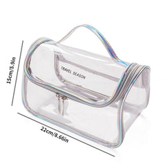Clear Toiletry Bag Transparent Makeup Cosmetic Bag With Zipper & Handle