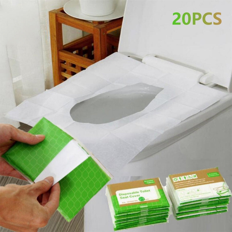 20pcs Waterproof Disposable Toilet Seat Covers for Travel Camping and Hotels