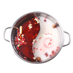 1pc Sichuan Hot Pot Stainless Steel Divided Cooking Pot for Gas Stovetop