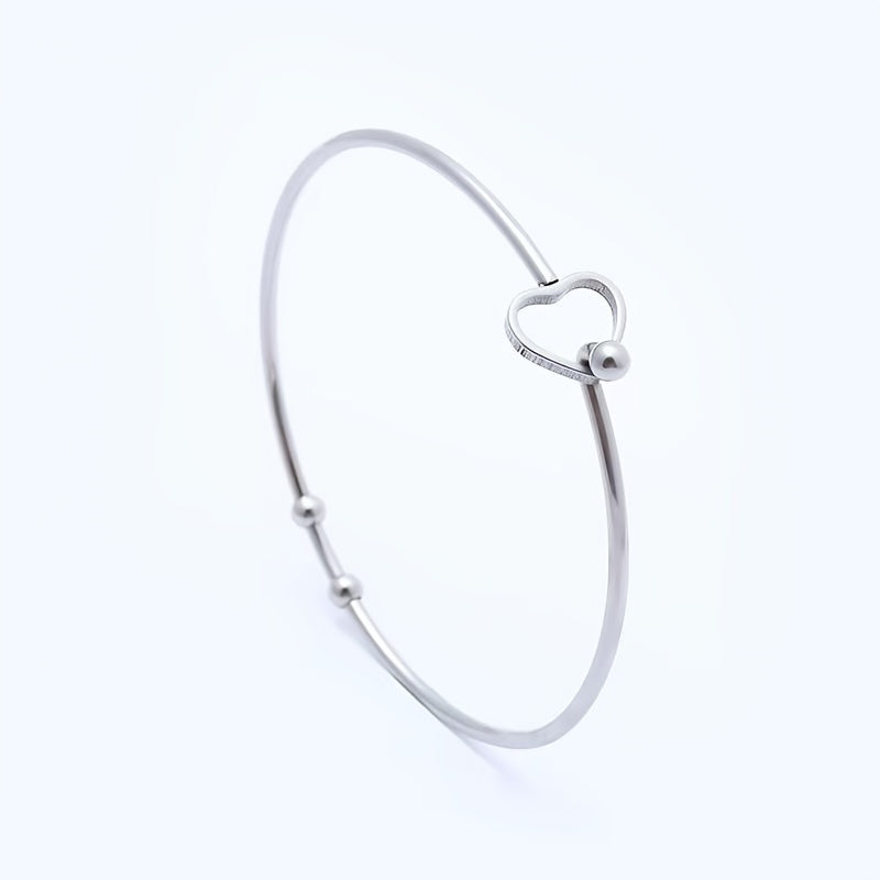 Heart Stainless Steel Wire Bracelet Opening Adjustable DIY Jewelry