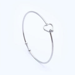 Heart Stainless Steel Wire Bracelet Opening Adjustable DIY Jewelry