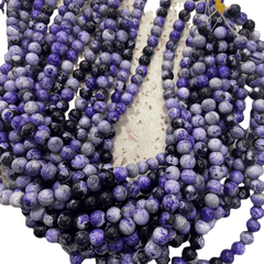 Purple Block Round Stone Loose Jewelry Making Accessories Art Craft Material