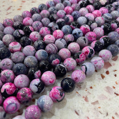 Rose Red Flame Agate Round Beads 10mm - Natural Stone Fire Agate Loose Beads