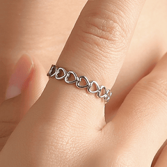 Hollow Heart Stainless Steel Ring Figure Silver Ring