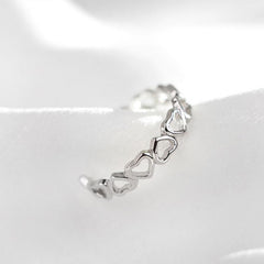Hollow Heart Stainless Steel Ring Figure Silver Ring