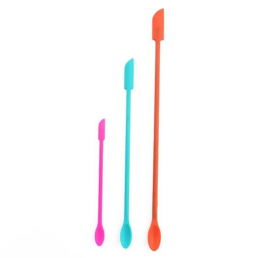 3pcs Mini Silicone Spatula Scraper Spoon Set for Makeup Beauty Cosmetic Jar
