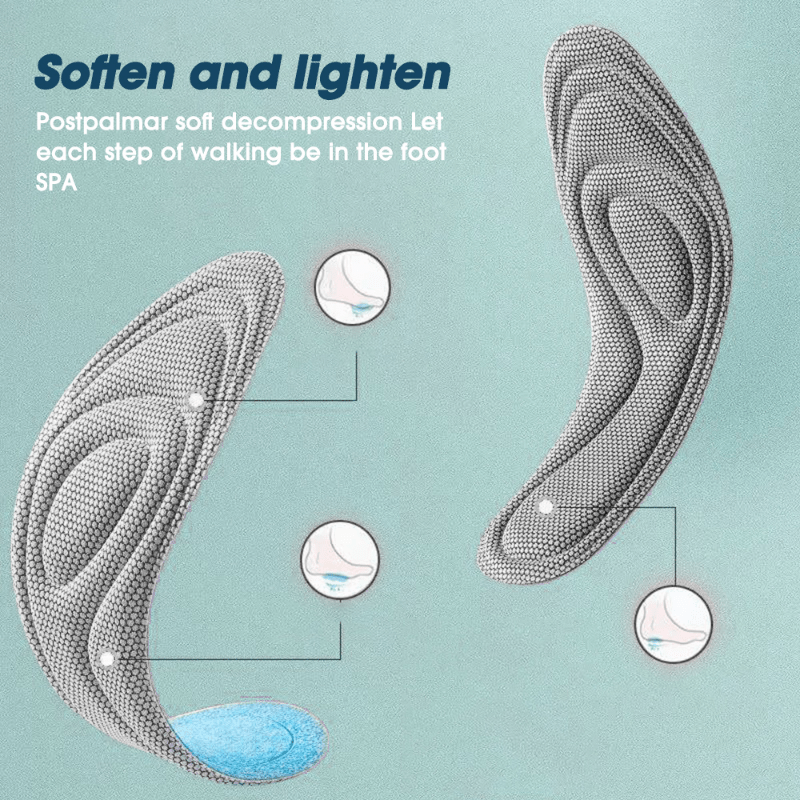 5D Memory Foam Orthopedic Insoles for Men Women Nano Antibacterial Deodorization