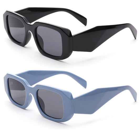 Retro 90s Rectangle Sunglasses Women Small Square UV400 Eyewear
