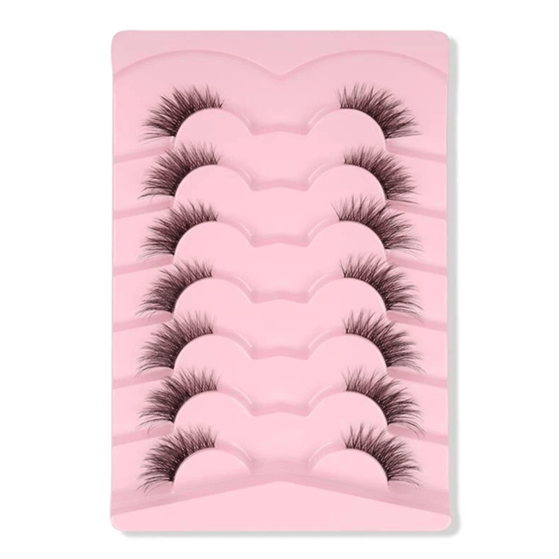 7 Pairs Cat Eye False Eyelashes for Slender Curling Look