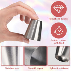 4Pcs Large Piping Tips Set Cake Decorating Icing Tip Nozzles Kit