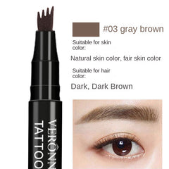 4 Tip Microblade Brow Pen Waterproof Precision Eyebrow Makeup Long Lasting