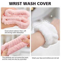 2pcs Reusable Spa Wrist Wash Strap Soft Microfiber Towel Wrist Wrap