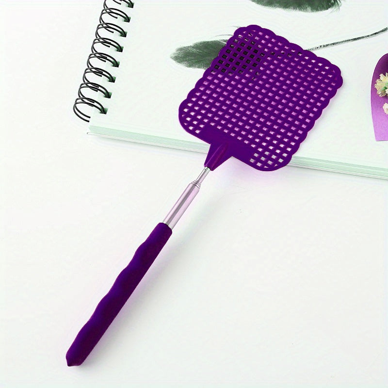2pcs Telescopic Fly Swatters Durable Plastic Non Slip Handle Indoor Outdoor