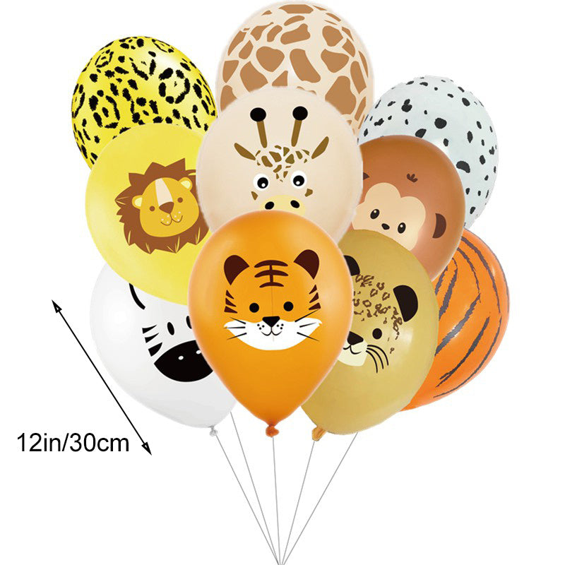 10pcs Latex Jungle Animal Balloon Birthday Party Decorations