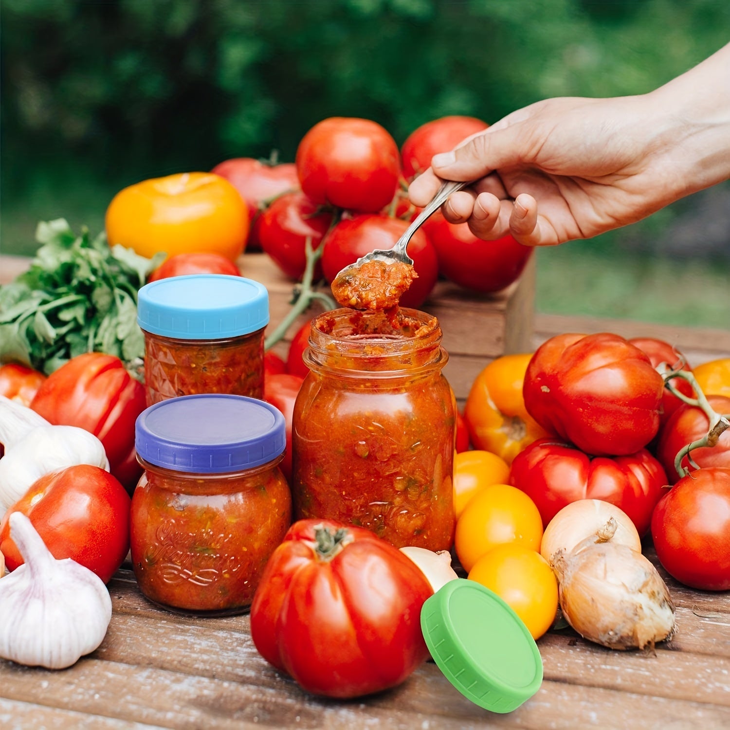 8pcs Mason Jar Lids Plastic Storage Caps Leak Proof Jar Cover