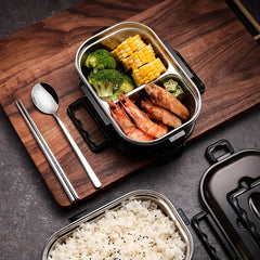 Stainless Steel Insulated Bento Food Container Leakproof Stackable Lunch Box