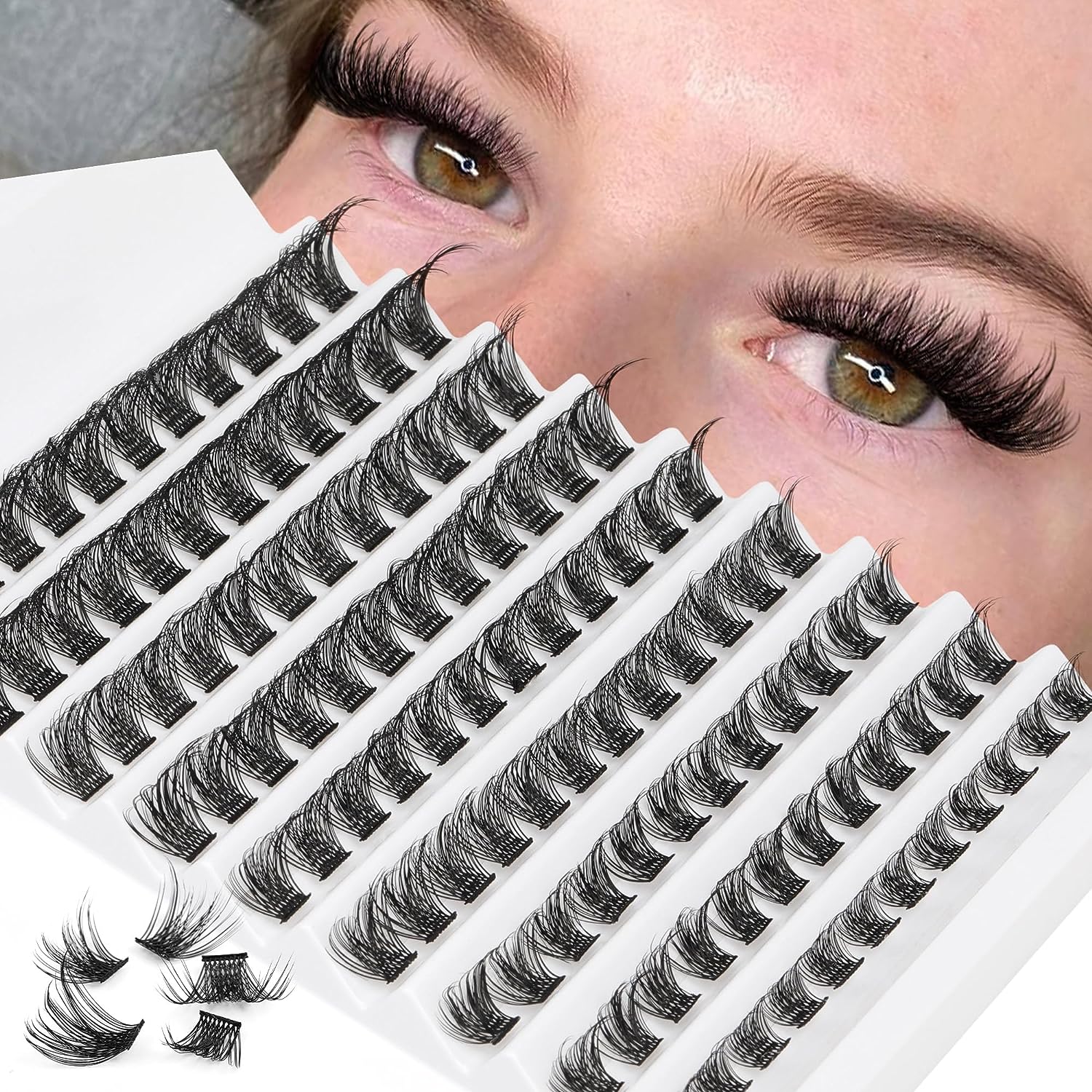 108pcs DIY Lash Extension Kit D Curl Lash Clusters Eyelash Extension Kit