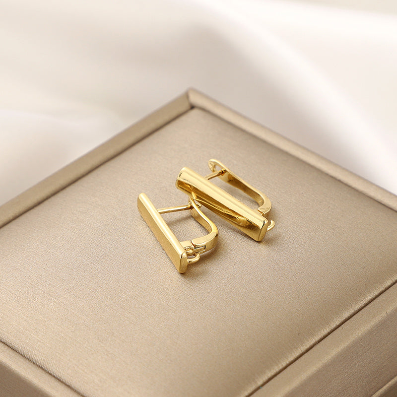 Geometric Glossy Earrings Creative Personality Banquet Party Jewelry