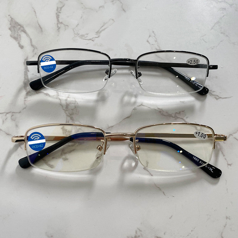 Metal Frame Light Block Lens Reading Glasses 1.0-4.0 Unisex