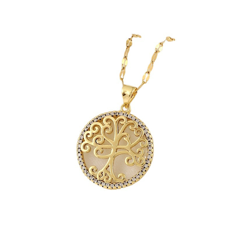 Girl's Hollow Celtic Tree Of Life Pendant Necklace