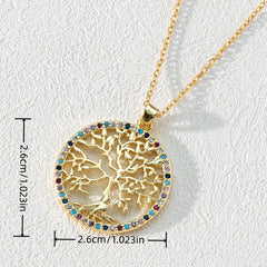 Girl's Zircon Tree Of Life Necklace Jewelry Gift for Her