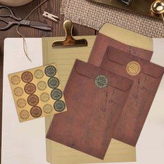 Vintage Letter Head & Envelopes Set, 32 Sheets A5 Lined