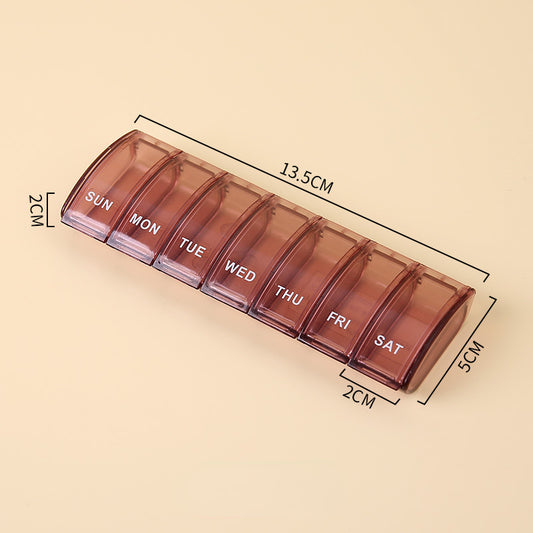 Portable 7-Day Pill Holder Organizer Case, Transparent Box