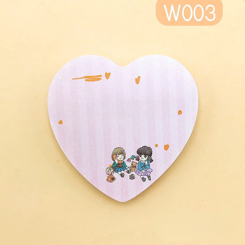 Hand painted Gradient Love Sticky Notes Morandi Shaped Note Pad