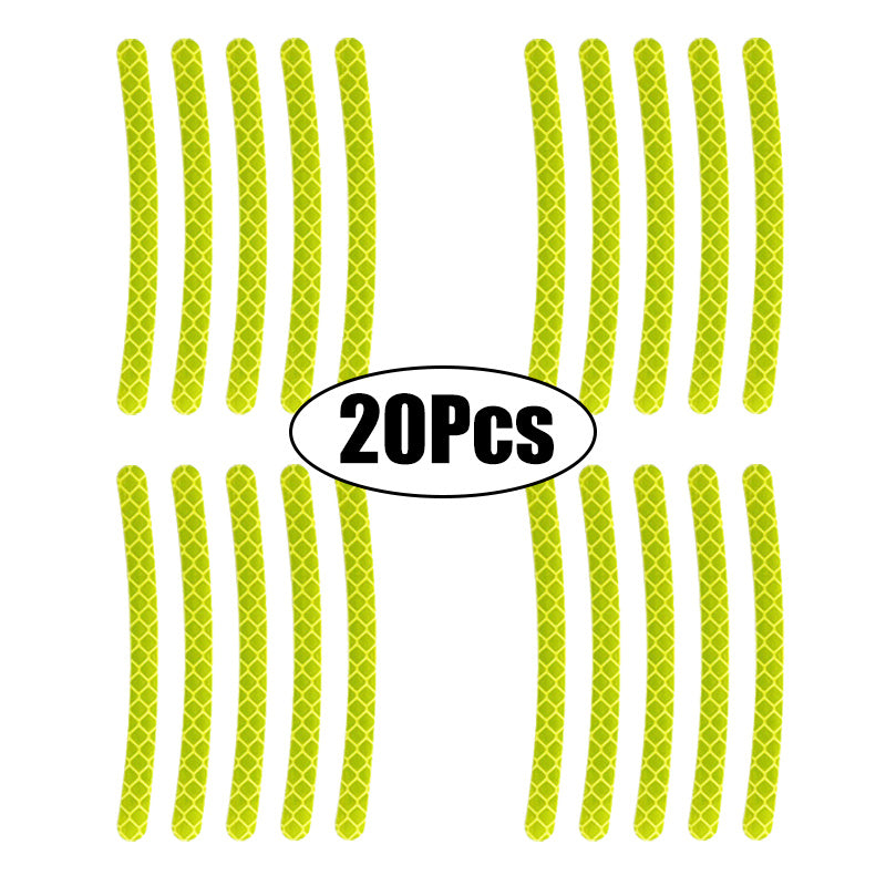 20pcs RV Wheel Hub Reflective Sticker Rim Reflective Strips Luminous Sticker