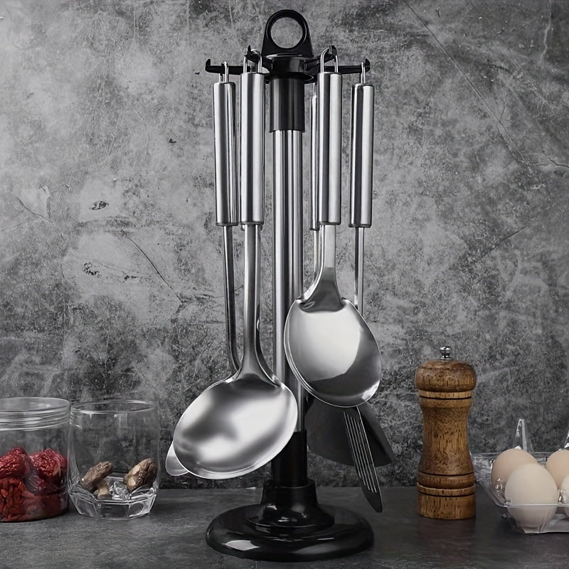 5pcs Stainless Steel Kitchen Utensil Set Spatula Spoon Frying Shovel Colander