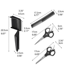 Professional Haircut Kit for Men Barber Fade Combs Set With Scis
