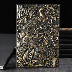 Vintage Peacock A5 Embossed Journal Notepad Travel Planner Gift Notebook